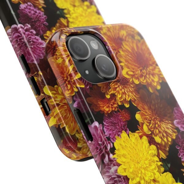 Phone Case, Colorful Fall Mums Protective Cover for iPhone and Samsung, Autumn Floral Print, Hard Shell Cover, Gift for Nature Lovers, - Image 2