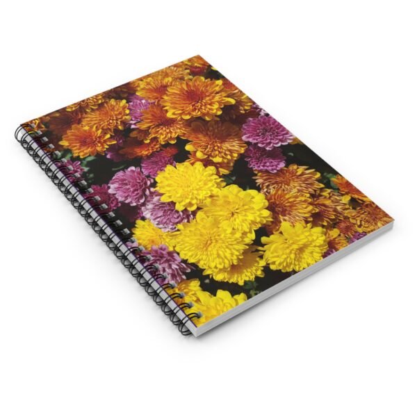 Spiral Notebook - Colorful Fall Mums in Vibrant Yellow, Rust and Purple, Ruled Line, Writing Journal, Cute Back to School Gift, Floral - Image 3