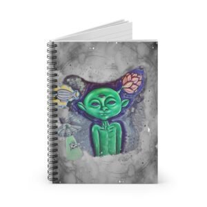 Alien Spiral Notebook, Martian with Third Eye, Sci-Fi Journal, Funny Space Stationery