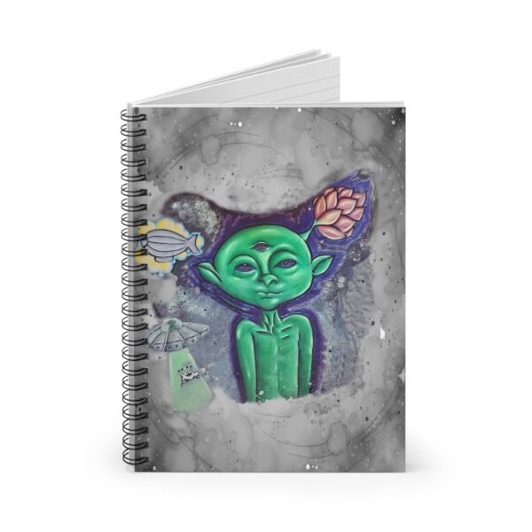 Alien Spiral Notebook, Martian with Third Eye, Sci-Fi Journal, Funny Space Stationery - Image 2