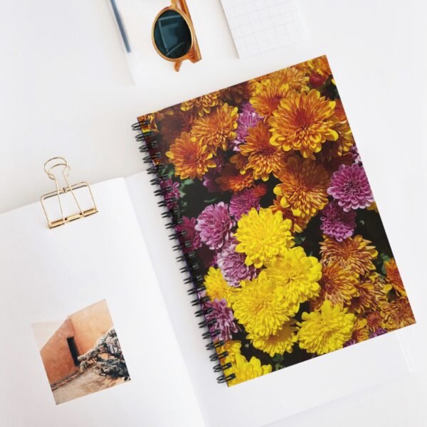 Spiral Notebook - Colorful Fall Mums in Vibrant Yellow, Rust and Purple, Ruled Line, Writing Journal, Cute Back to School Gift, Floral - Image 5