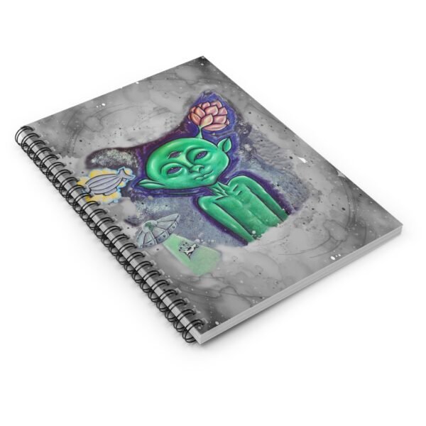 Alien Spiral Notebook, Martian with Third Eye, Sci-Fi Journal, Funny Space Stationery - Image 3