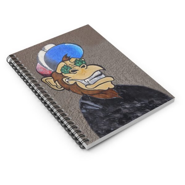 Cartoon Gorilla Spiral Notebook - Ruled Line, Cap and Leafy Eyebrows Design, King of the Jungle - Image 3