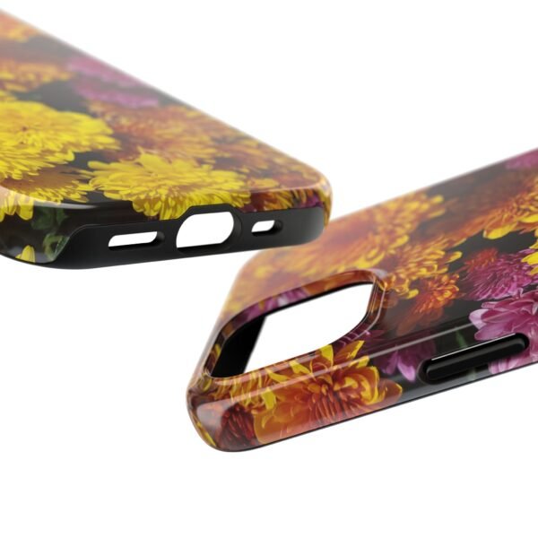 Phone Case, Colorful Fall Mums Protective Cover for iPhone and Samsung, Autumn Floral Print, Hard Shell Cover, Gift for Nature Lovers, - Image 3