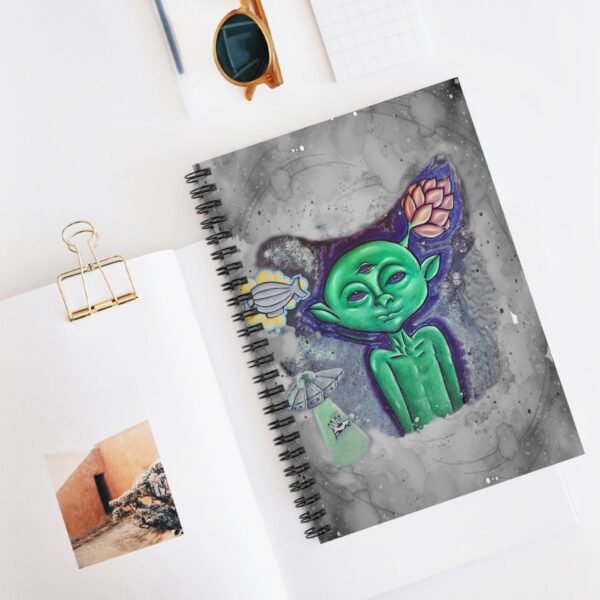 Alien Spiral Notebook, Martian with Third Eye, Sci-Fi Journal, Funny Space Stationery - Image 5