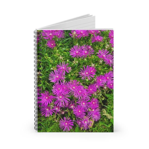 Spiral Notebook - Radiant Purple Flowers in a Lush Green Garden, Ruled Line - Image 2