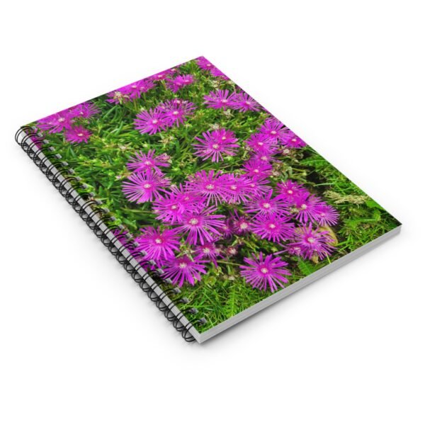 Spiral Notebook - Radiant Purple Flowers in a Lush Green Garden, Ruled Line - Image 3