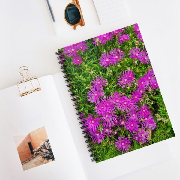 Spiral Notebook - Radiant Purple Flowers in a Lush Green Garden, Ruled Line - Image 5