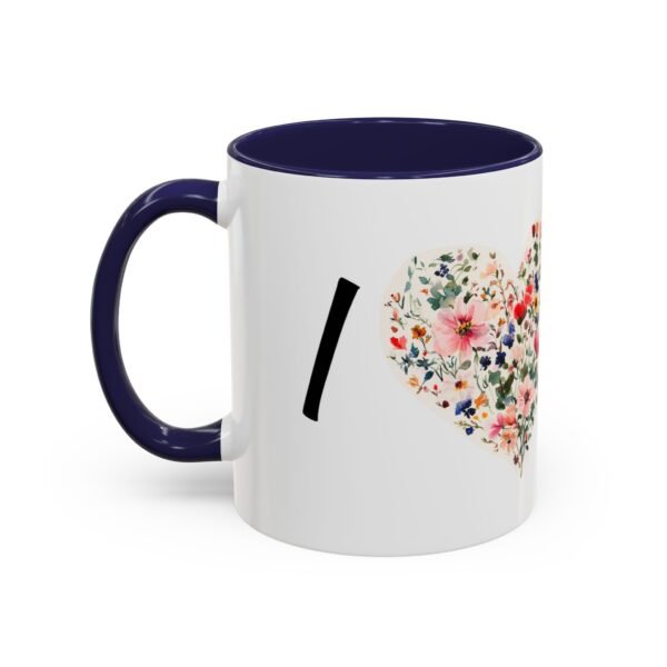 Coffee Mug - I Heart You with Flower Design - 11, 15oz - Image 11