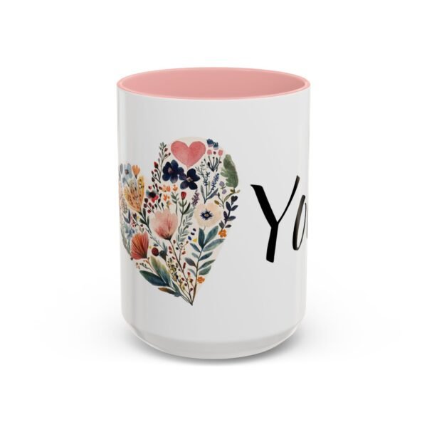 Coffee Mug - I Heart You with Flower Design - 11, 15oz - Image 17