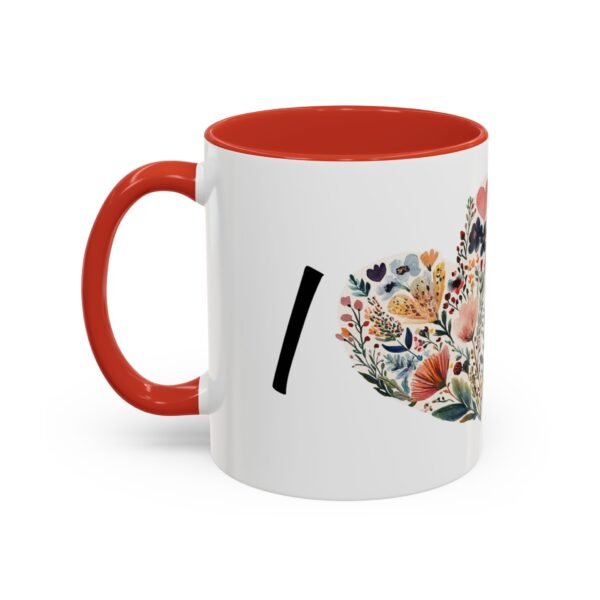 Coffee Mug - I Heart You with Flower Design - 11, 15oz - Image 15