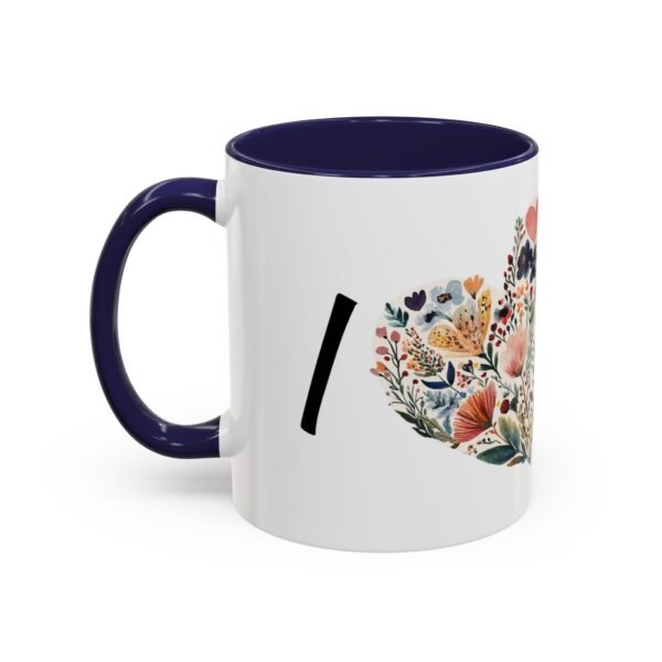 Coffee Mug - I Heart You with Flower Design - 11, 15oz - Image 7