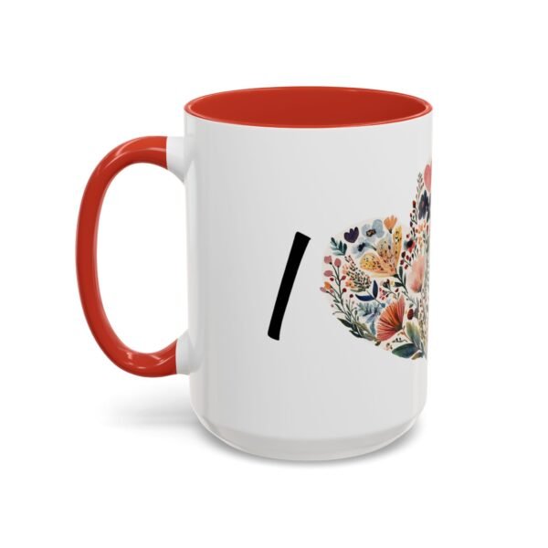 Coffee Mug - I Heart You with Flower Design - 11, 15oz - Image 39