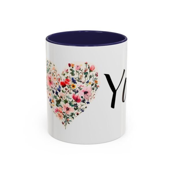 Coffee Mug - I Heart You with Flower Design - 11, 15oz - Image 9