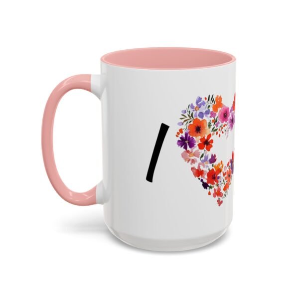 Coffee Mug - I Heart You with Beautiful Flower Heart Design - 11, 15oz - Image 19