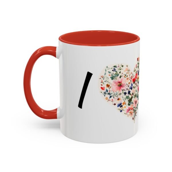 Coffee Mug - I Heart You with Flower Design - 11, 15oz - Image 19