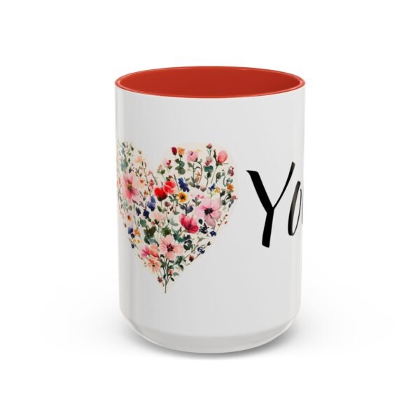 Coffee Mug - I Heart You with Flower Design - 11, 15oz - Image 37