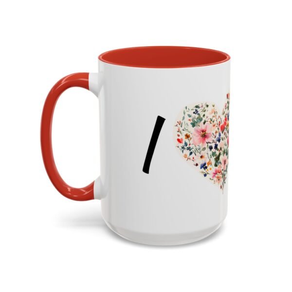 Coffee Mug - I Heart You with Flower Design - 11, 15oz - Image 39