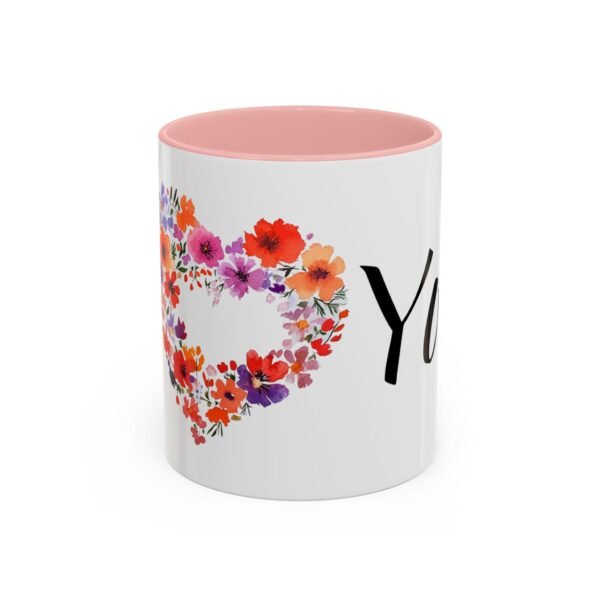 Coffee Mug - I Heart You with Beautiful Flower Heart Design - 11, 15oz - Image 9