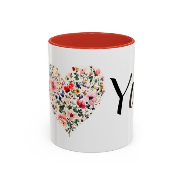 Coffee Mug - I Heart You with Flower Design - 11, 15oz - Image 17