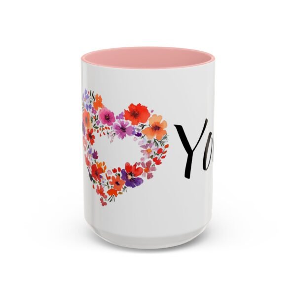 Coffee Mug - I Heart You with Beautiful Flower Heart Design - 11, 15oz - Image 17