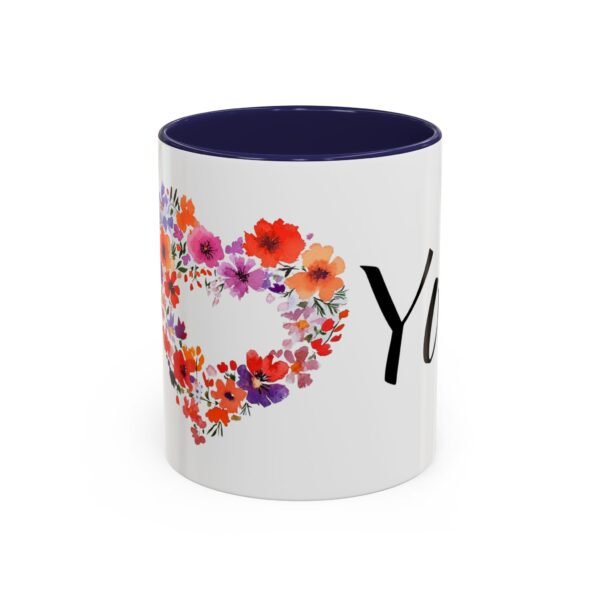 Coffee Mug - I Heart You with Beautiful Flower Heart Design - 11, 15oz - Image 5