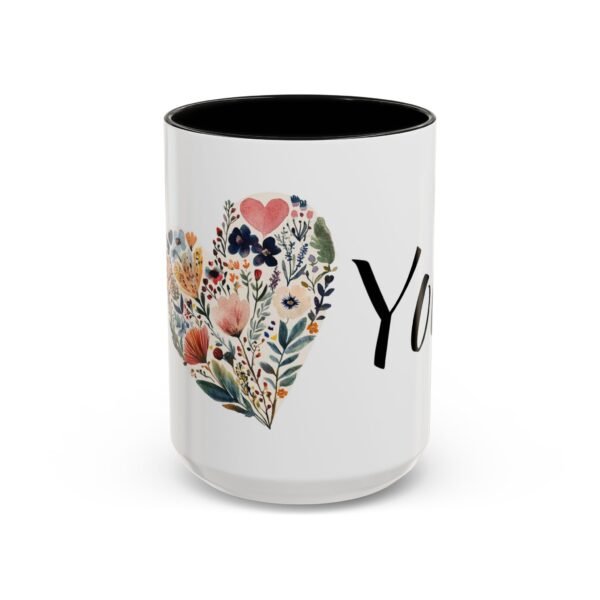 Coffee Mug - I Heart You with Flower Design - 11, 15oz - Image 29