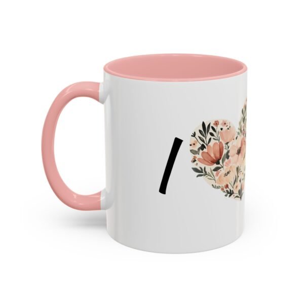 Coffee Mug - I Heart You with Flower Design - 11, 15oz - Image 11