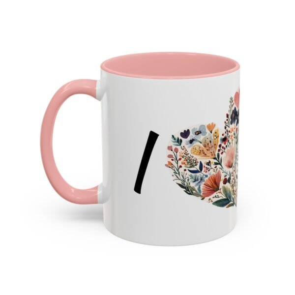 Coffee Mug - I Heart You with Flower Design - 11, 15oz - Image 11