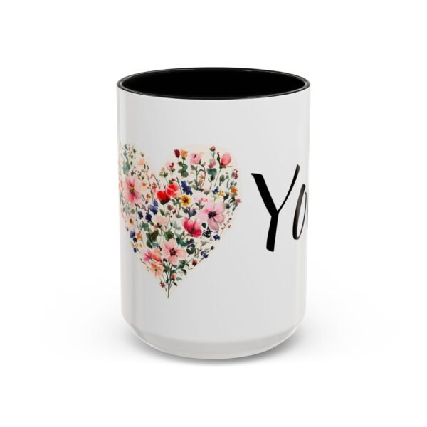 Coffee Mug - I Heart You with Flower Design - 11, 15oz - Image 29