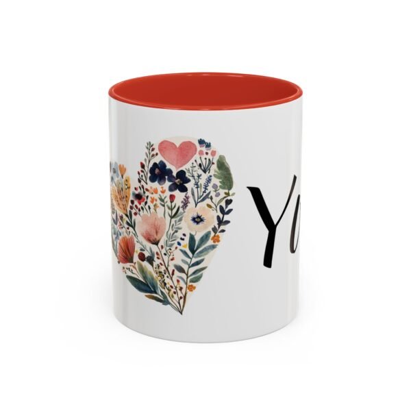 Coffee Mug - I Heart You with Flower Design - 11, 15oz - Image 13