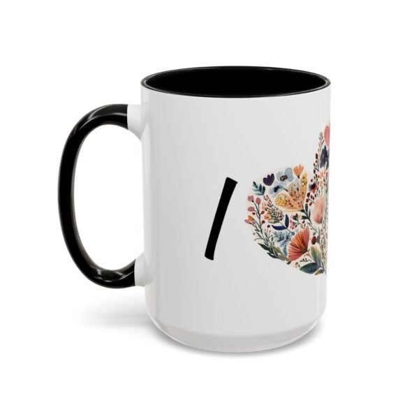 Coffee Mug - I Heart You with Flower Design - 11, 15oz - Image 31