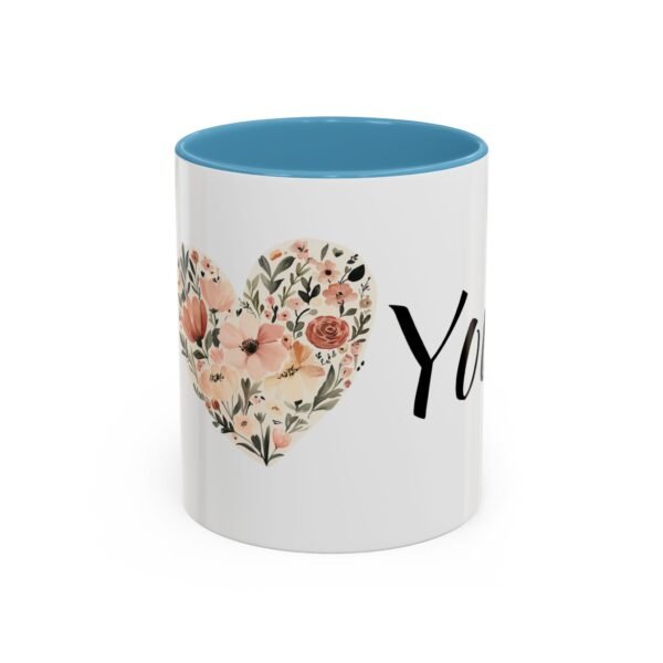 Coffee Mug - I Heart You with Flower Design - 11, 15oz - Image 21