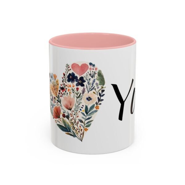 Coffee Mug - I Heart You with Flower Design - 11, 15oz - Image 9