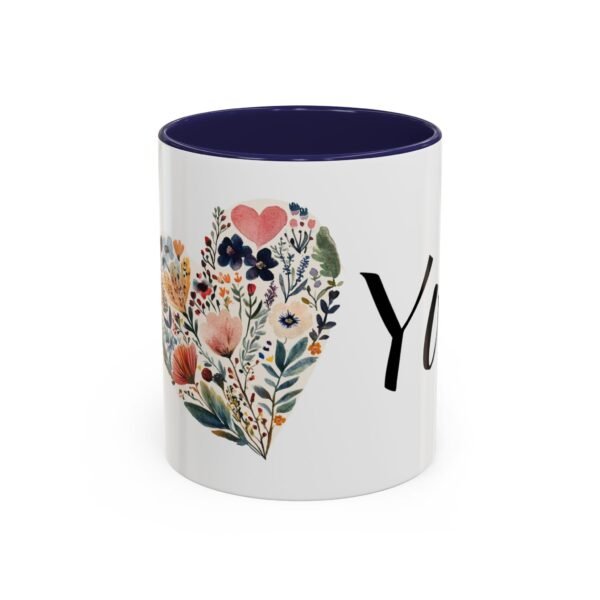 Coffee Mug - I Heart You with Flower Design - 11, 15oz - Image 5