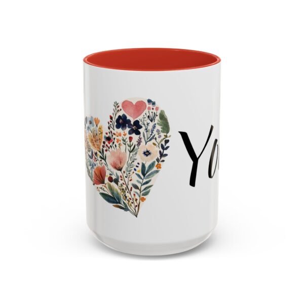 Coffee Mug - I Heart You with Flower Design - 11, 15oz - Image 37