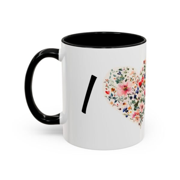 Coffee Mug - I Heart You with Flower Design - 11, 15oz - Image 7