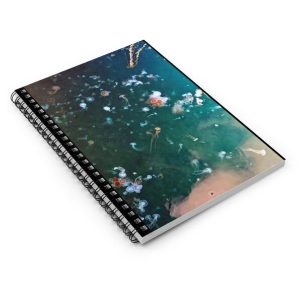 Ruled Line Spiral Notebook - Jellyfish and Starfish in Emerald Water - Image 3