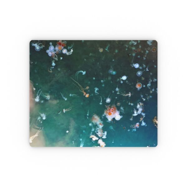 Mouse Pad - Jellyfish and Starfish in Emerald Green Water Design