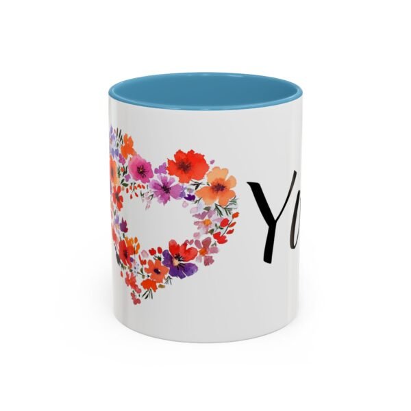 Coffee Mug - I Heart You with Beautiful Flower Heart Design - 11, 15oz - Image 21