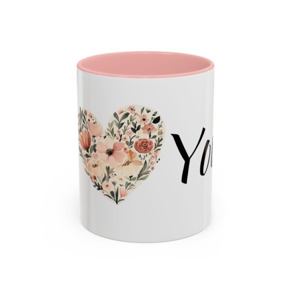 Coffee Mug - I Heart You with Flower Design - 11, 15oz - Image 9