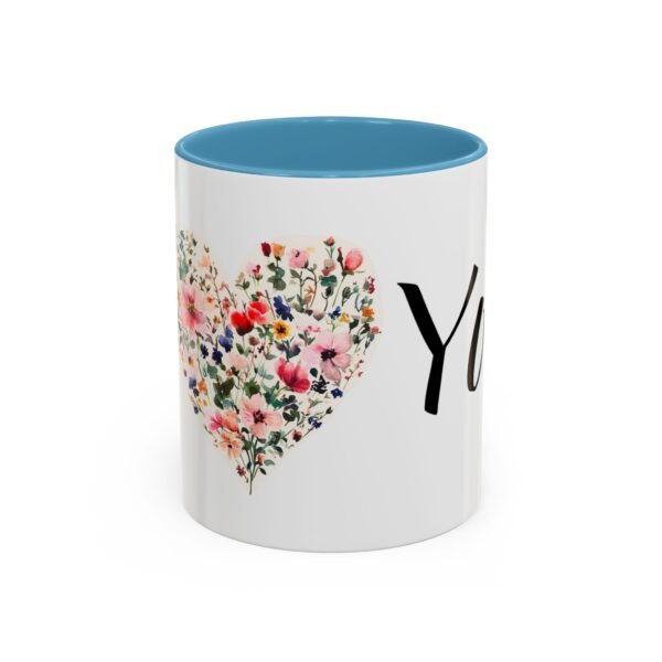 Coffee Mug - I Heart You with Flower Design - 11, 15oz - Image 21