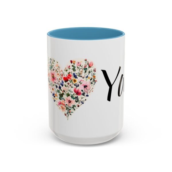 Coffee Mug - I Heart You with Flower Design - 11, 15oz - Image 25