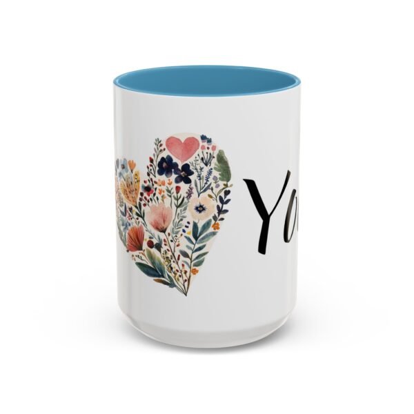 Coffee Mug - I Heart You with Flower Design - 11, 15oz - Image 25