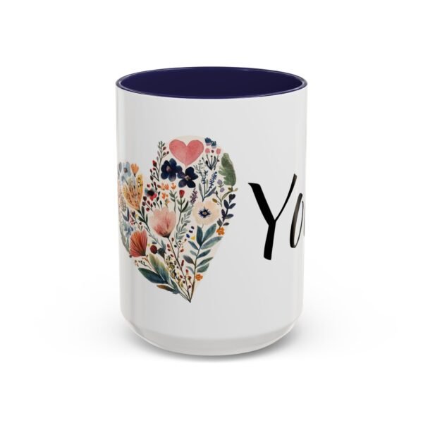 Coffee Mug - I Heart You with Flower Design - 11, 15oz - Image 33