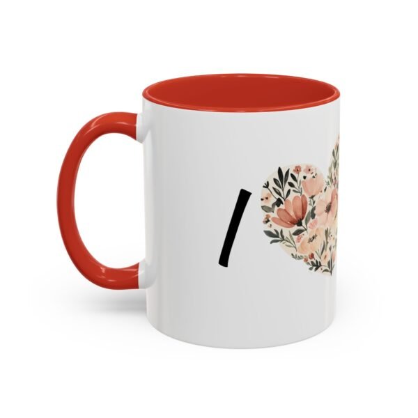 Coffee Mug - I Heart You with Flower Design - 11, 15oz - Image 15