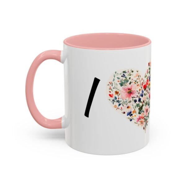 Coffee Mug - I Heart You with Flower Design - 11, 15oz - Image 15