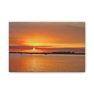 Canvas Wall Art – Sunset with Boats Design