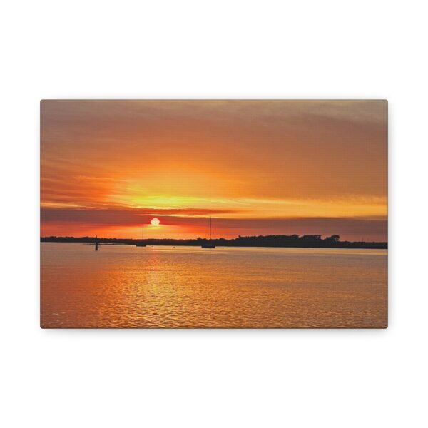 Canvas Wall Art - Sunset with Boats Design - Image 2