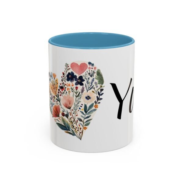 Coffee Mug - I Heart You with Flower Design - 11, 15oz - Image 21